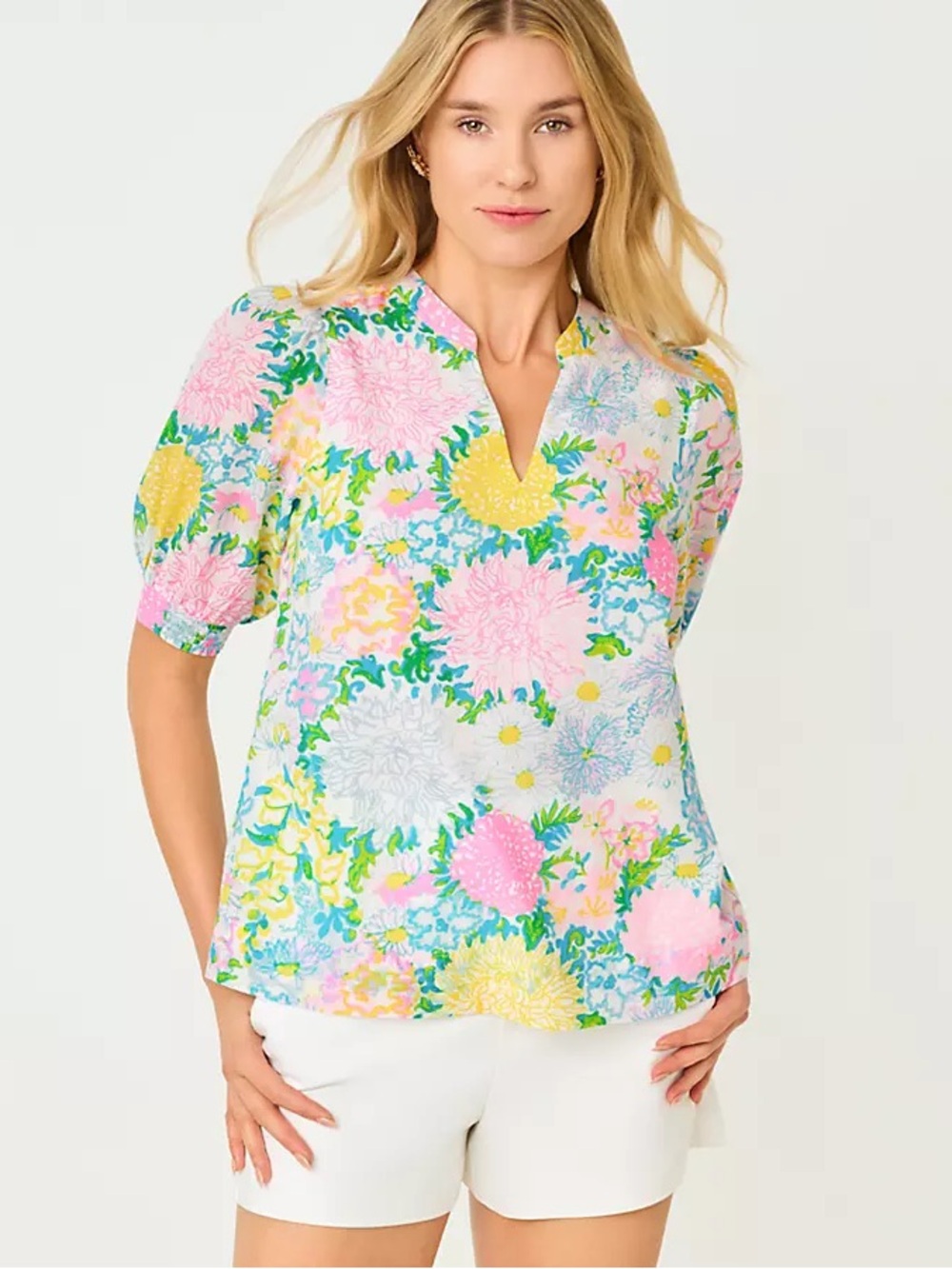 NWT- Lilly Pulitzer Brinelle Top Multi Lilly Garden, size XL